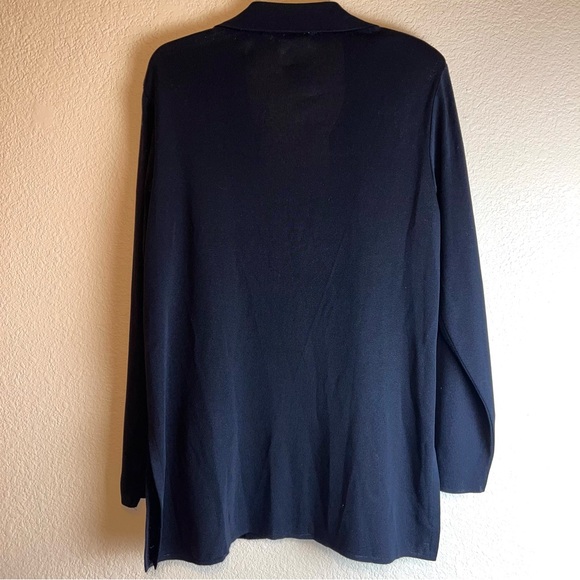 Exclusively Misook Black Open Front Long Sleeve Cardigan Sz M - Picture 8 of 10